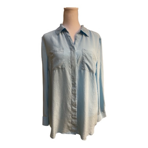 Talbots 100% Silk Women’s Sky Blue Button-Down Blouse - Picture 1 of 4